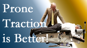 Williamson spinal traction applied lying face down – prone – is best according to the latest research. Visit Apple Country Chiropractic.