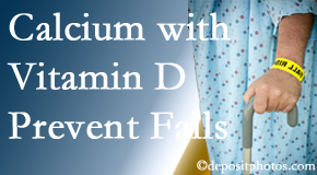 Calcium and vitamin D supplementation may be suggested to Williamson chiropractic patients who are at risk of falling.