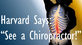 Williamson chiropractic for back pain relief urged by Harvard