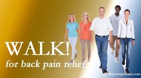 Apple Country Chiropractic urges Williamson back pain sufferers to walk to ease back pain and related pain.