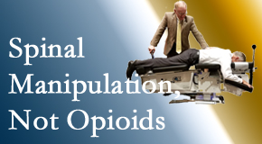 Chiropractic spinal manipulation at Apple Country Chiropractic is worthwhile over opioids for back pain control.