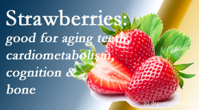 Apple Country Chiropractic shares recent studies about the benefits of strawberries for aging teeth, bone, cognition and cardiometabolism.