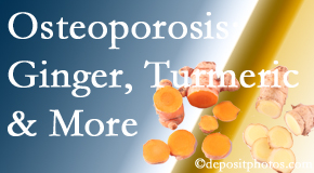 Apple Country Chiropractic presents benefits of ginger, FLL and turmeric for osteoporosis care and treatment.