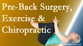 Apple Country Chiropractic offers beneficial pre-back surgery chiropractic care and exercise to physically prepare for and possibly avoid back surgery.