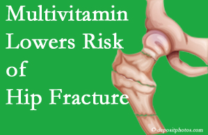 Williamson hip fracture risk is decreased by multivitamin supplementation. 