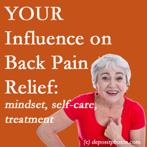 Williamson back pain patients’ roads to recovery depend on pain reducing treatment, self-care, and positive mindset.